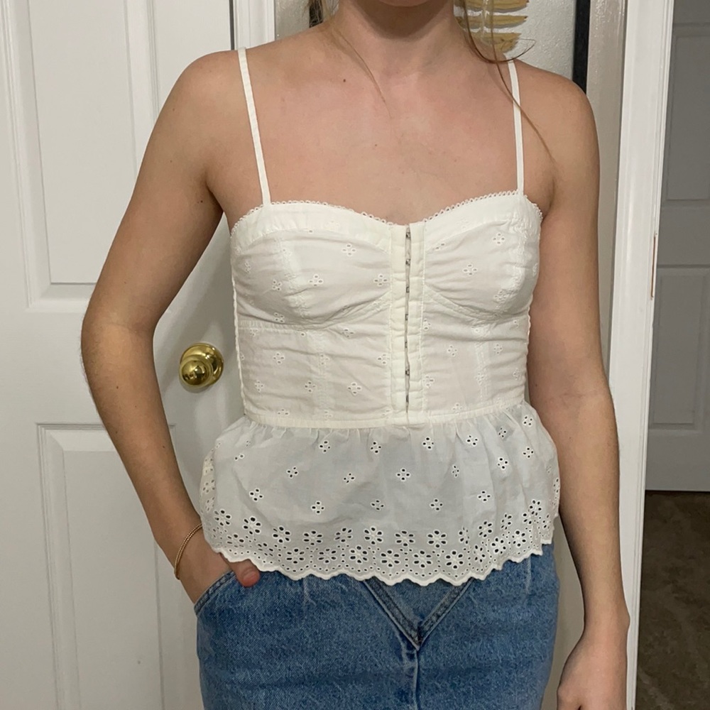American Eagle Peplum top with detailing